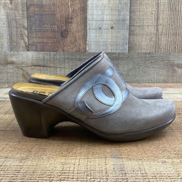 NAOT Footwear Suede Leather Shoes Heeled Bronze Clogs Women's L7 Size‎ 38 - Picture 1 of 13